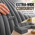 thumbnail image 5 of DTTRA 130" U-Shaped Boneless Modular Sectional Sofa with Double Chaise, 6 Seats, Corduroy, Gray, 5 of 8