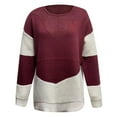thumbnail image 2 of Gibobby SuéTer De Invierno Para Mujer Suéter de punto con cuello redondo y manga larga para mujer(Rojo,XG), 2 of 4