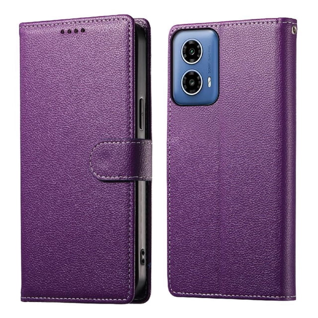 Funda para FOXDOCK Motorola Moto G34– Cuero Premium, 3 ranuras para tarjetas, Protección contra impactos