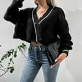 thumbnail image 4 of Idoravan Cardigans for Women Spring Women's Fall Fashion V Neck Single Breasted Chain Link Sweater Cardigan, 4 of 6