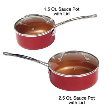 Red Copper 10 Inch Non-Stick Fry Pan - Ceramic Copper Infused Skillet Oven Safe To 500°F