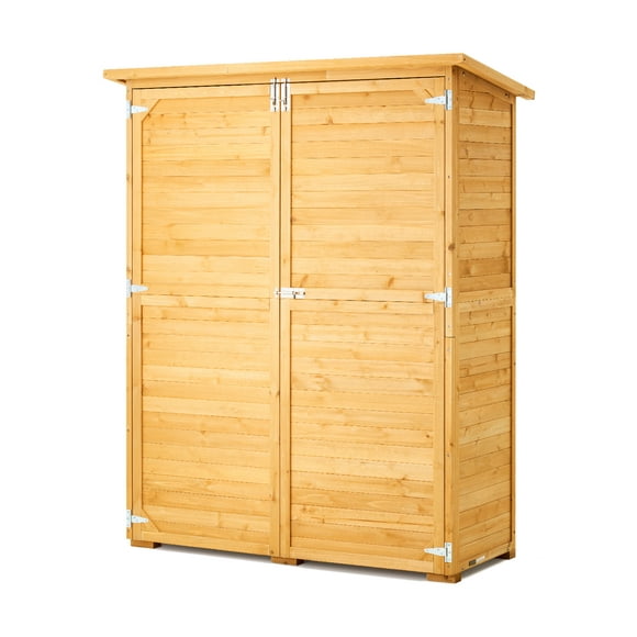 VEVOR Outdoor Wooden Storage Shed Waterproof Garden Tool Metal Shed 55x67.5 inch