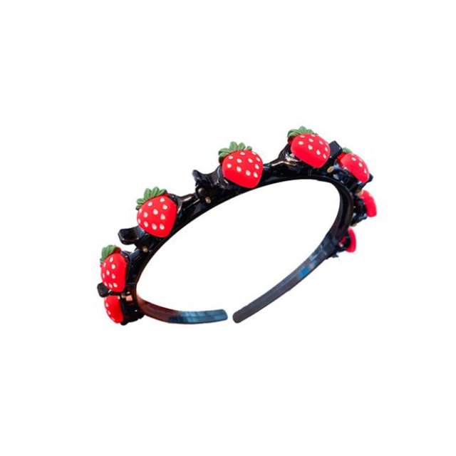 Bonita diadema de flores para ni?as, pinza para el pelo para ni?os, diademas de fresa hechas a mano, regalos de cumplea?os, diadema, accesorios para el cabello (2 piezas, fresa + flor) ZefeiWu 8390605362927