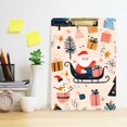 thumbnail image 2 of FORMRS Acrylic Clipboard with Low Profile Clip Standard A4 Letter Size, 12.5" x 9", Beige Christmas Santa, 2 of 8