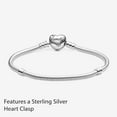 thumbnail image 4 of Pandora Moments Family Tree Heart Clasp Snake Chain Bracelet - 21, 4 of 6