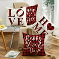 thumbnail image 5 of Cptfadh Red Lettered Plaid Series Valentine's Day Pillow Linen Print Sofa Pillow Lean On Festive Atmosphere 1 Pcs, 5 of 6