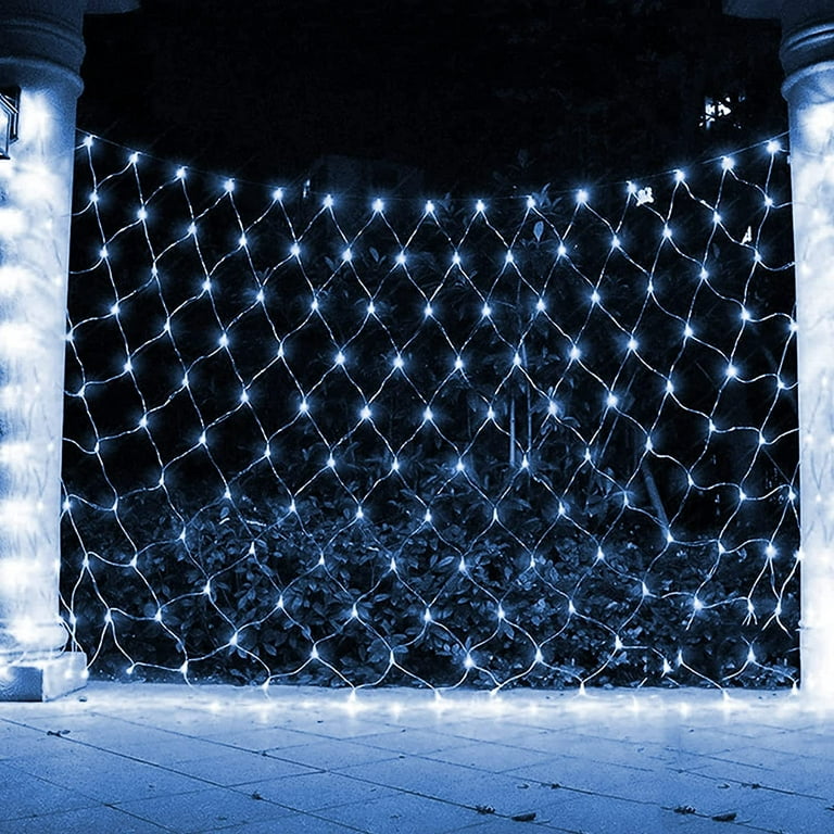  Net Mesh String Lights Waterproof, 200 Light Bubbles, 8  Lighting Modes, for Indoor Outdoor, Curtain, Christmas Tree, Bush, Party,  Wedding, Fairy, Wall Decoration (9.8 ft x 6.6 ft, Blue) : Sports & Outdoors
