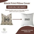 thumbnail image 4 of Fabdivine Ethnic Cushion Cover – CHAKRVYUH Block Print Floral, Handmade Pure Linen 14x14, 4 of 6