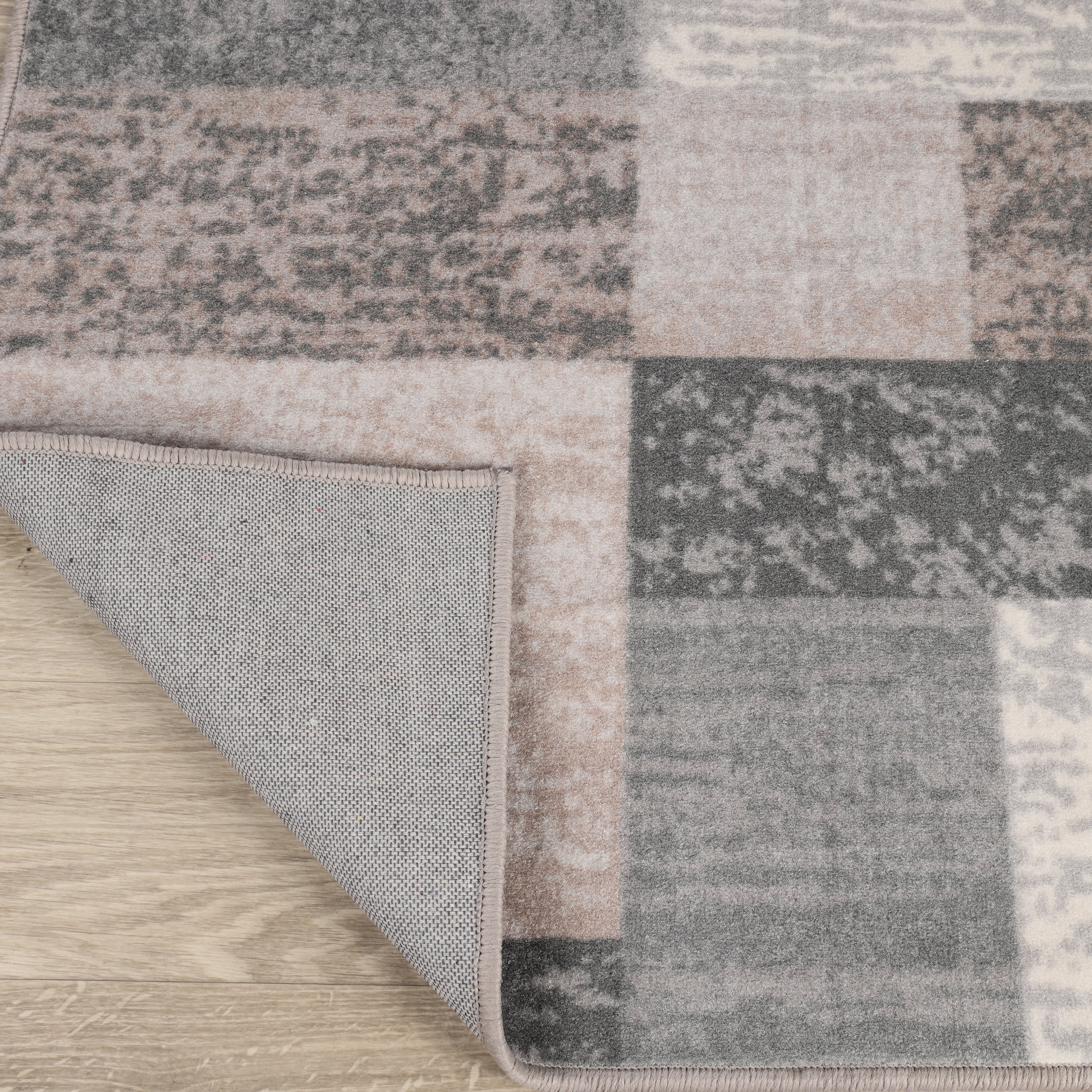 Superior Rockwood Geometric Blocks Washable Indoor Area Rug, 10' x 14', Beige