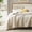 Beige, variant on Luxury Velvet Quilt Set King Size 98''x106'', Ultra-Soft Striped Channel Comforter with Exquisite Rice Stitch Detailing, Lightweight All-Season Bedspread Coverlet w/ 2 Shams, Beige