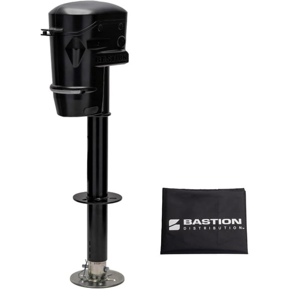 Bastion Distribution Midnight Sentinel Pro Electric Jack & Cover | 5000lb | A-Frame | IP67 Switches | Storm Shell Cover & Lock | 90 Degree Twist Mount | Panoramic LED | BD-E5000SPRO-BLK