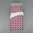 thumbnail image 2 of Ambesonne Geometric Bedding Set 4 Pcs, Red Circles Rounds, Queen, Navy Blue Red and White, 2 of 3