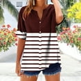 thumbnail image 2 of Idoravan Womens Tops Short Sleeve Blouse Women's V-neck Short Sleeved Non Positioning Printed Summer Button Short Sleeved Loose And Fashionable T-shirt, 2 of 5