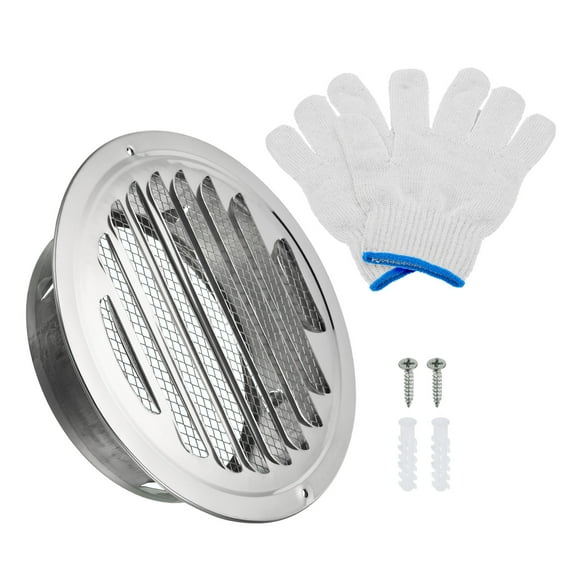 Uxcell 6" Round Soffit Air Vents, Stainless Steel Louver Grille Vent Cover Mesh Air Outlet for Kitchen Bathroom