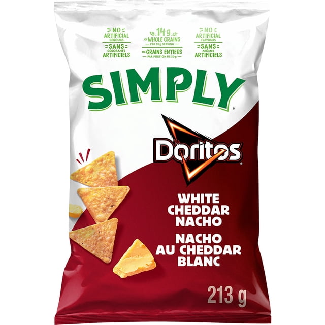 Simply Doritos chips tortilla aromatisées Nacho au cheddar blanc