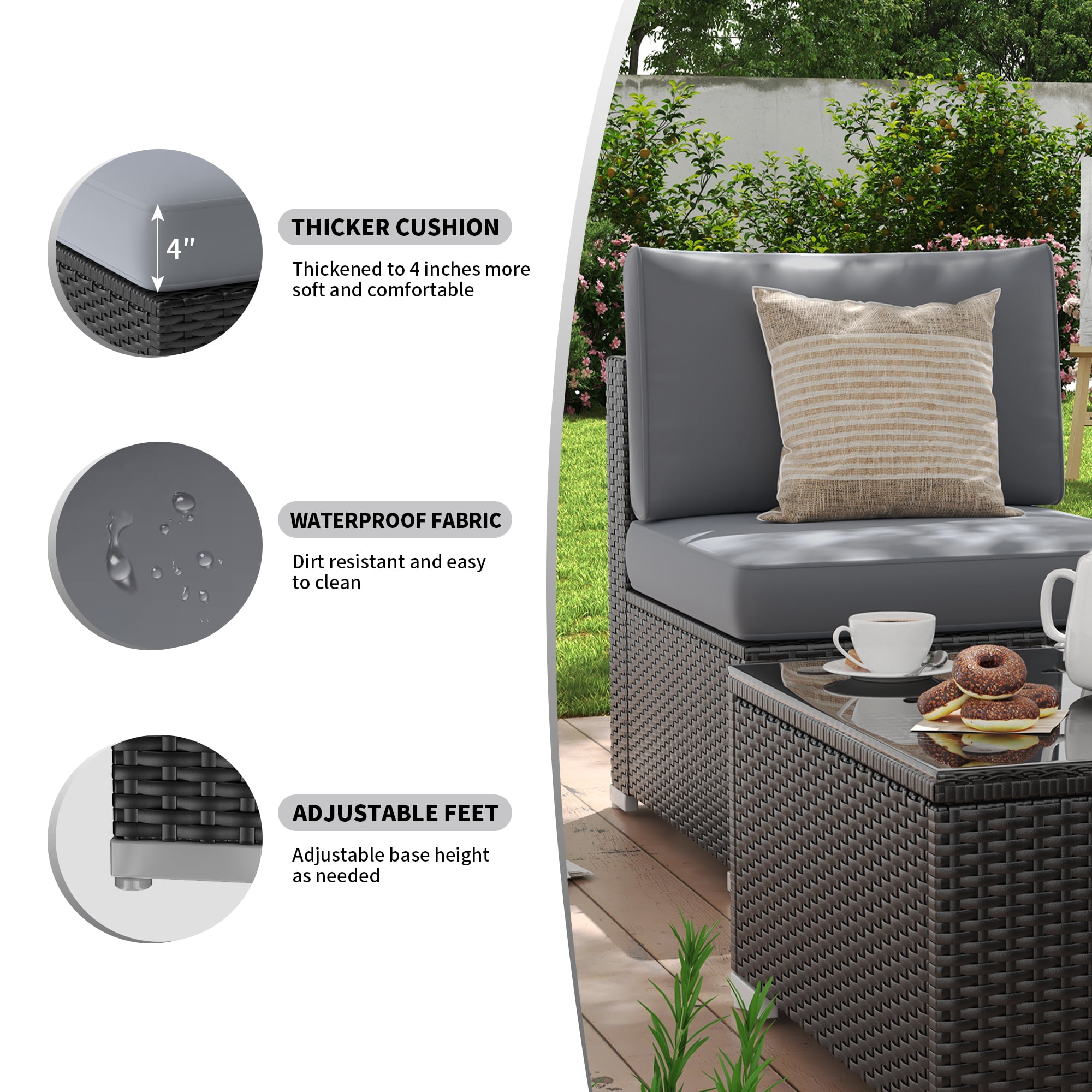 Homebase alexandria rattan corner sofa sale set