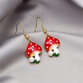 thumbnail image 4 of Boucles d'Oreilles Champignon pour Femmes Mignon et Délicat Émail Plaqué Or Simulation Champignon Rouge Frais Bijou Cadeau, 4 of 5
