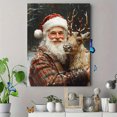 thumbnail image 4 of Qisvanset Framed Canvas Wall Art 12x16 Inch Santa Reindeer Vintage Christmas Oil Wall Art, 4 of 5