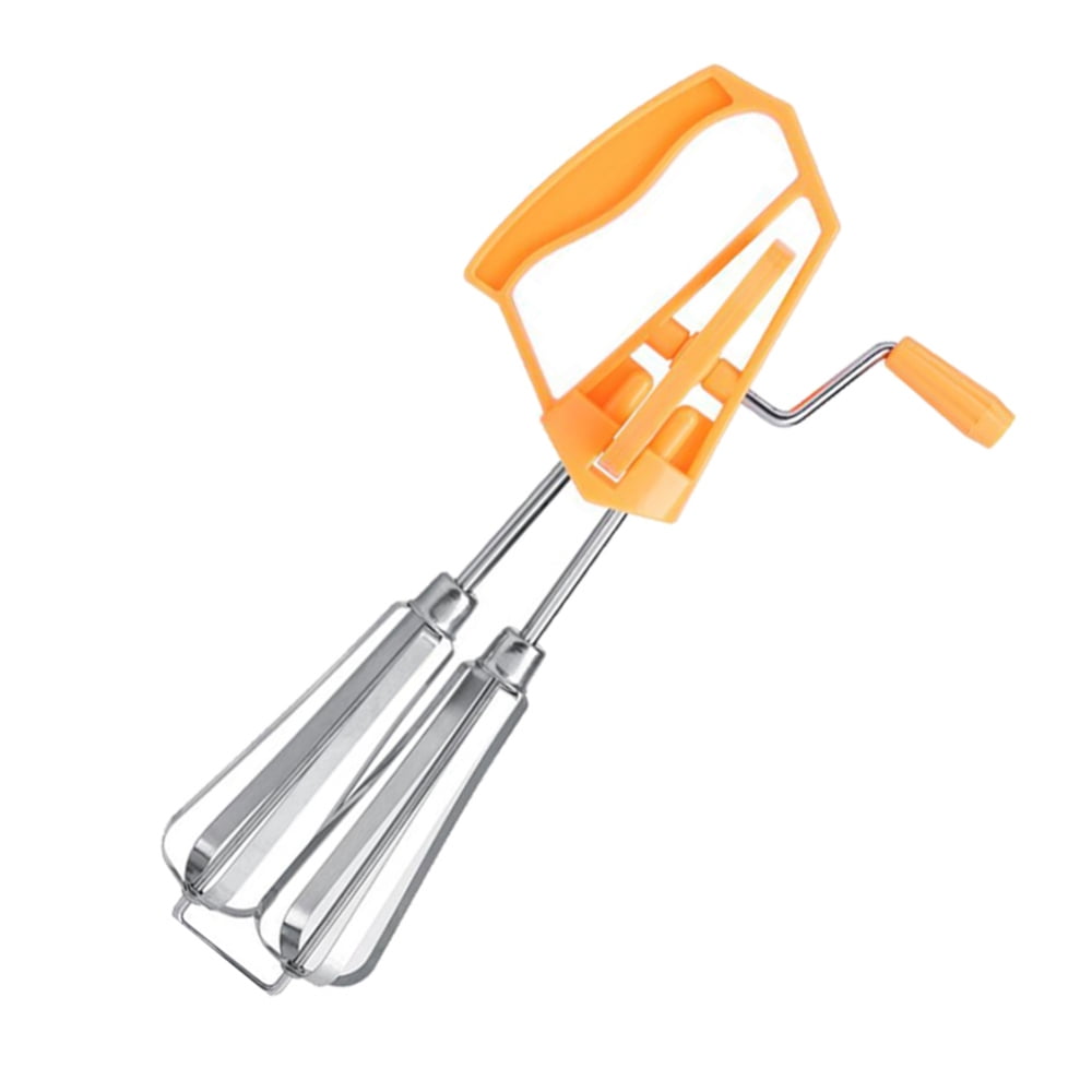Hand Whisk Egg Beater Mixer with Stainless Crank Plastic Handle for