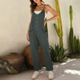 thumbnail image 7 of JINMGG Womens Plus Size Clearance Pants under $10 Women Summer European and American Sling Pocket Casual Jumpsuit, 7 of 7
