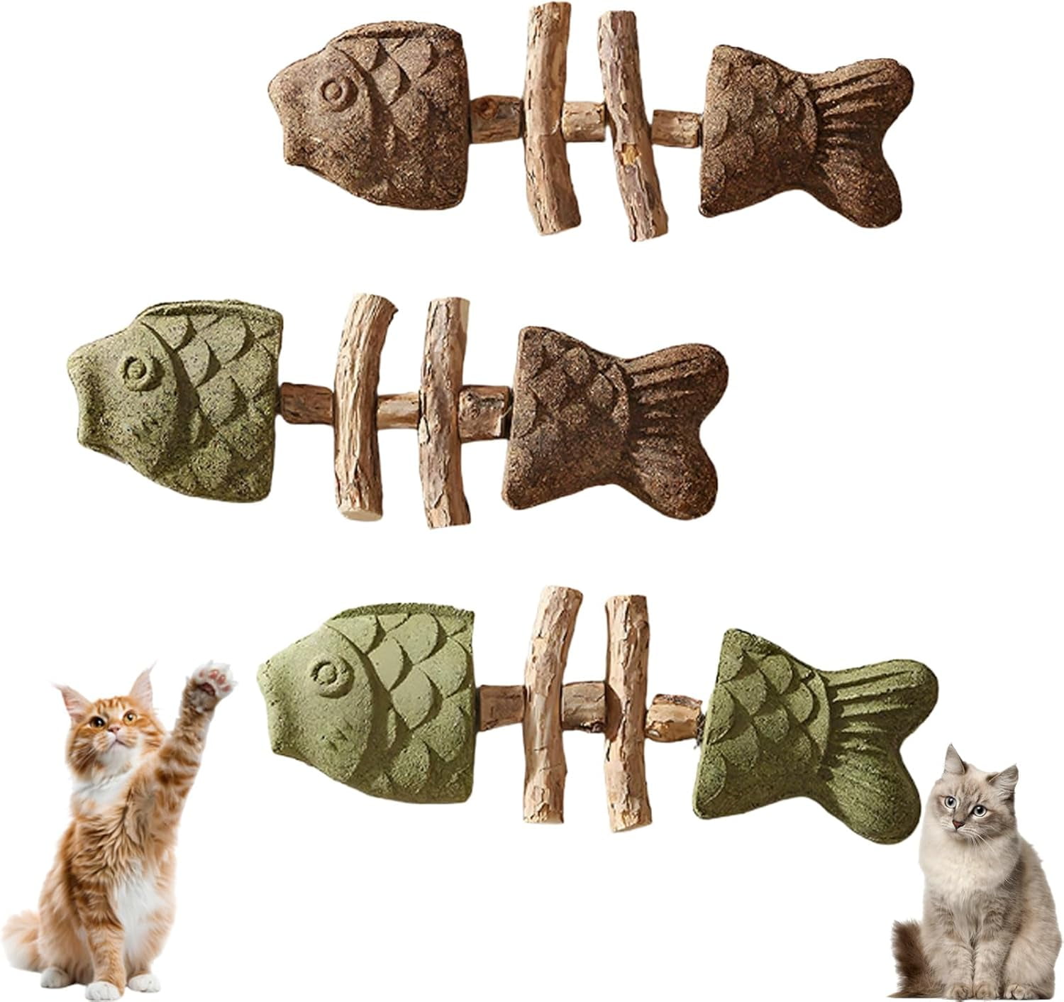 Natural Fishbone Cat Dental Toy,Purrident - Fix Your Cat'S Dental