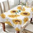 thumbnail image 4 of Sunflower Flowers Rectangle Tablecloth, Dust Proof Anti Wrinkle Wipeable Table Cloth Tabletop for of Dinner Kitchen Wedding Holiday Party 60"x120" Home Decor, 4 of 7