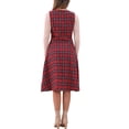 thumbnail image 3 of INSPIRE CHIC Women's Plaid Vintage Dress Sleeveless High Waist A-Line Midi Pinafore Dress XL Red, 3 of 5