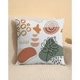 thumbnail image 6 of Boho Pillow Covers 18x18 Inch - Abstract Botanical and Geometric Shapes, Neutral Tone Decorative Cushion Cases for Contemporary Home Decor, 6 of 6