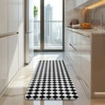thumbnail image 4 of Black White Diamond Checkered Pattern Kitchen Rug Mat,Kitchen Runner Rugs Non Skid Washable,Decorative Kitchen Floor Mats for Kitchen,Sink,Laundry,17"x47.2", 4 of 7