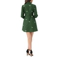 thumbnail image 4 of INSPIRE CHIC Women's Valentine's Day Dress Long Sleeves Turn Down Collar Button Floral Mini Shirt Dresses M Green, 4 of 7
