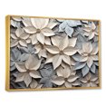 thumbnail image 2 of Designart "Whimsical Blooms Of Beige And Blue Paper Poinsettias I" Poinsettias Floater Framed Wall Art Living Room, 2 of 5
