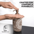 thumbnail image 4 of Decozen 6-Piece Bathroom Accessories: Soap Dispenser, Toothbrush Holder, Tray, & More - Brown White, 4 of 5