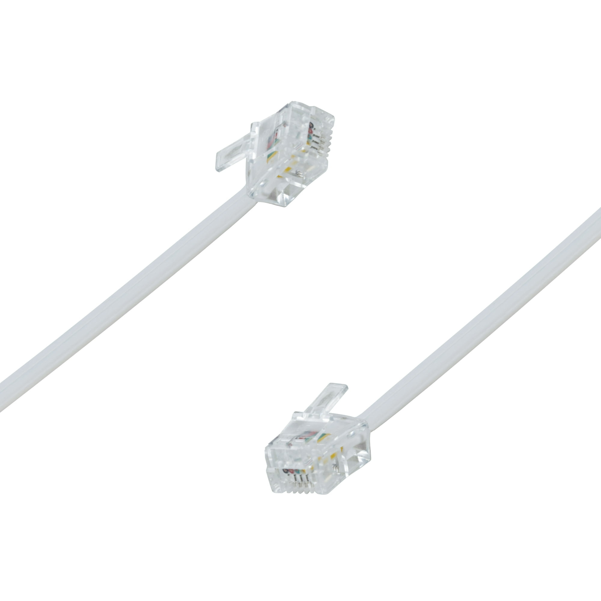onn 7' Landline Phone Cord, White