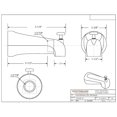thumbnail image 2 of Caño para tina Westbrass A531D-1F-62, 13 cm, zinc, negro mate, 2 of 3