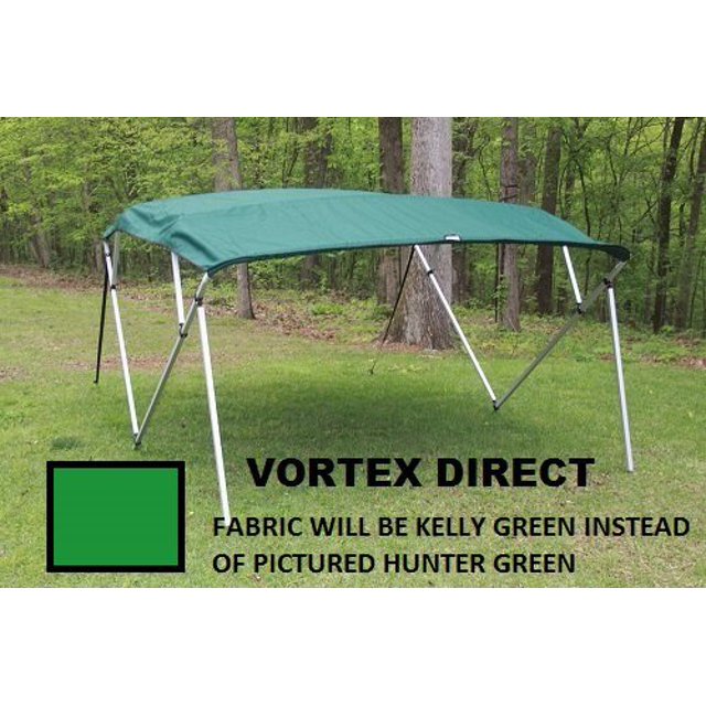 GREEN SQUARE TUBE FRAME VORTEX 4 BOW PONTOON/DECK BOAT BIMINI TOP 8