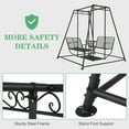 thumbnail image 3 of Kinbor 4-Seat Outdoor Metal Swing Bench, Heavy Duty Outdoor Swing Chair with Table&Stand, 880lbs Weight Capacity, Black, 3 of 8
