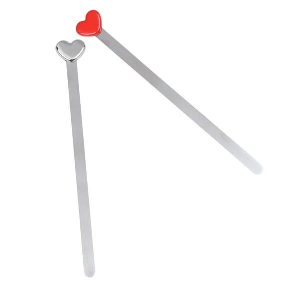 OUNONA  2 Pcs Page Separator Brand Pages Stationery Red Silver Bookmark