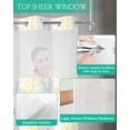 thumbnail image 4 of No Hook Shower Curtain with Snap in Liner, Yellow Grey Tree Branch Hotel Shower Curtains for Bathroom, Washable Shower Curtain Liner Set with Mesh Top Window, 72”x78”, 4 of 6