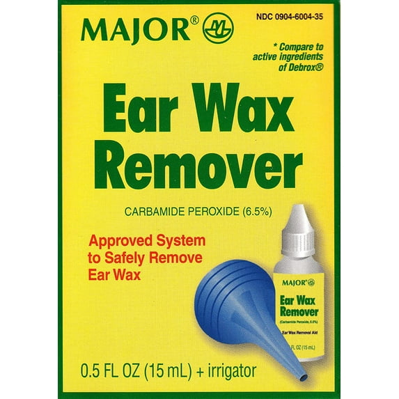 Ear Drops Earwax Removal Aid 0.5 fl oz By Major Compare to Debrox