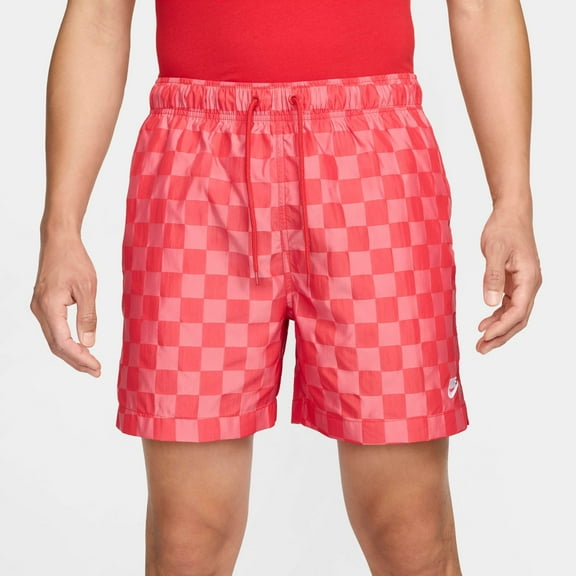 Nike Skateboarding Men's Checkers Club Flow Short - Red - Nylon Shorts - Small
