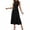 Z1#Black1144, variant on Puliio Summer Dresses for Women Sleeveless Crew Neck Self Tie Waist Solid Flowy Midi Casual Dress