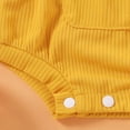 thumbnail image 5 of NOLDARES Newborn Baby Girl Romper Knitted Ruffle Sleeve Bodysuit Jumpsuit Toddler Cute Summer Clothes(Orange,3-6 Months), 5 of 6