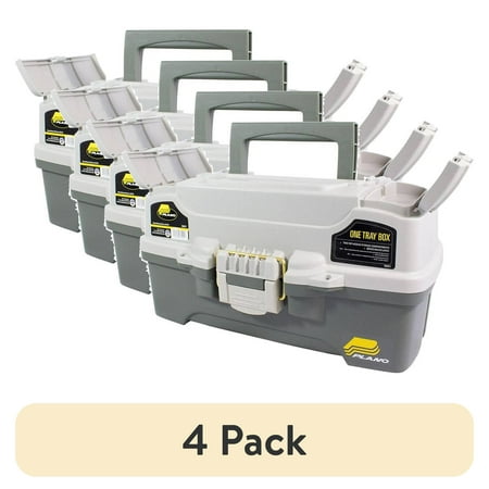 (4 pack) Plano 6201 One-Tray Tackle Box Bait Storage Extending Cantilever-tray Design