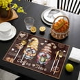 thumbnail image 3 of Farmhouse Coffee Time Placemats Set of 12, Vintage Gnomes Desserts Brown Plaid Placemats for Dining Table, Place Mats for Kitchen Tabletop, Waterproof Wipeable Dining Table Mats Set, 3 of 9