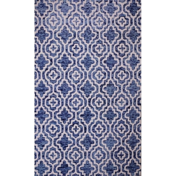 Scallop Hand-Tufted Wool Area Rug, 9x12 – Modern Minimalist Carpet for Living Room & Bedroom