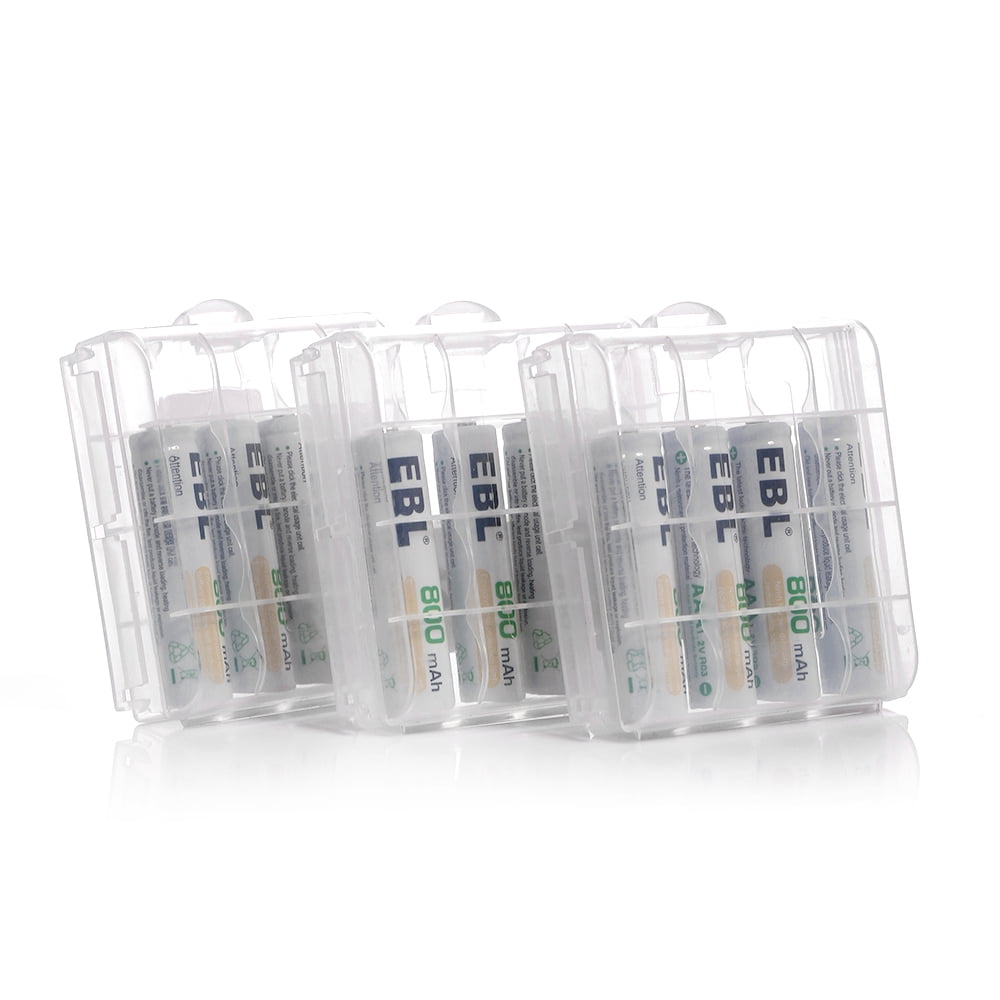 EBL 12 Pack AAA Batteries NiMH Rechargeable Battery 800mAh with Smart 8-Slot Battery Charger for AA AAA Battery
