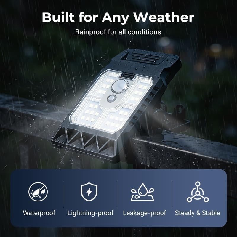 Solar Flood Lights Outdoor Clip On Solar Lights Motion Sensor Security Lights Waterproof Solar Outdoor Lights for Patio, Yard, House, Garage 8PC White