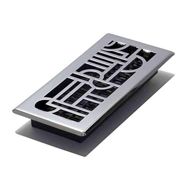 Decor Grates 4" x 10" steel plated chrome finish art deco