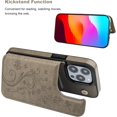 thumbnail image 4 of Compatible with iPhone 15 Pro Case Wallet with Card Holder,Embossed Butterfly Pattern PU Leather Double Buttons Flip Protective Shockproof Cover for Magnetic Car Mount 6.1 Inch (Gray), 4 of 14
