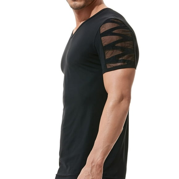 Men's Gregg Homme 160207 High-Line Laser Cut Embroidered T-Shirt (Black XL)